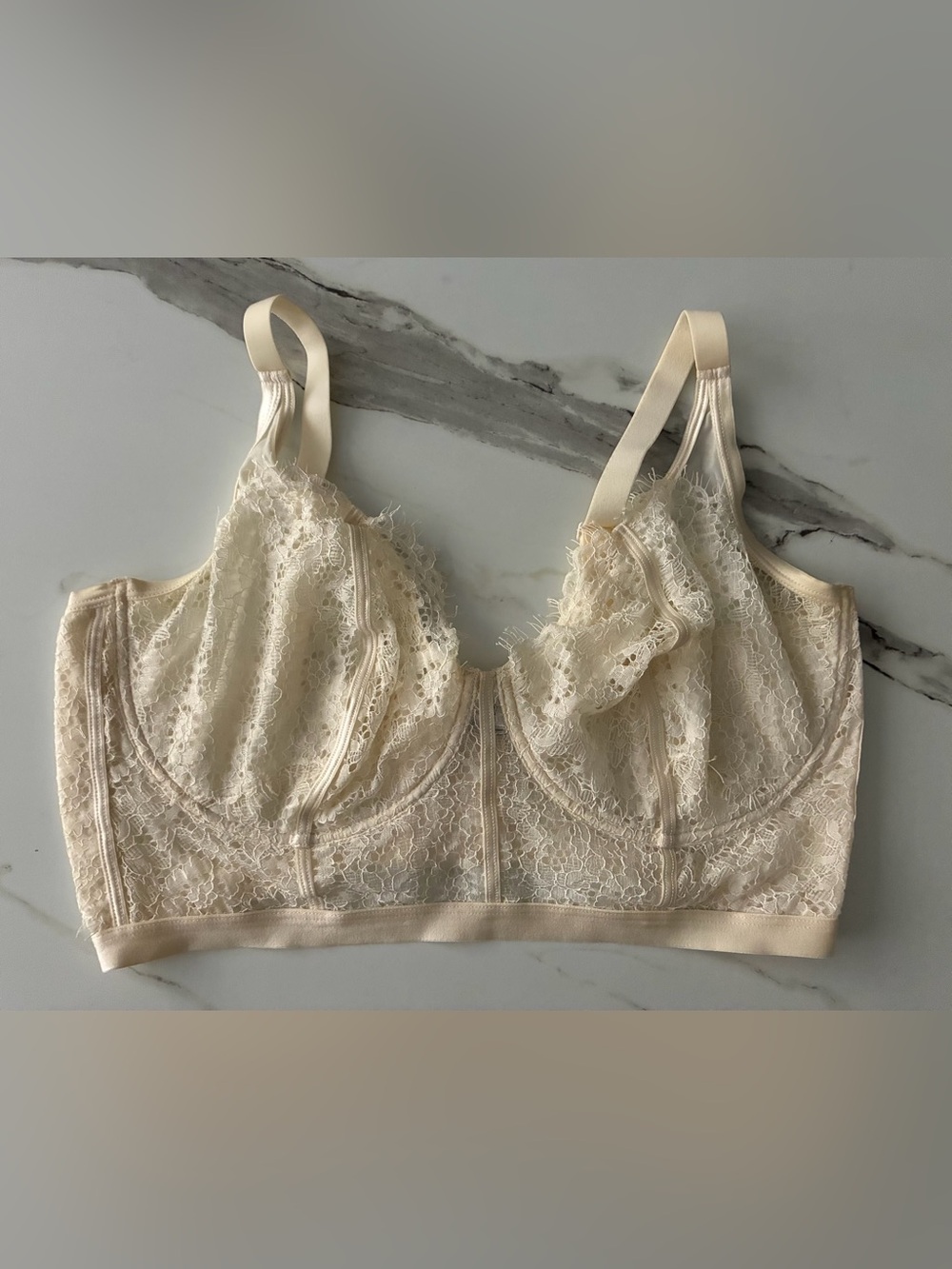 Cosabella (L) Cream Ivory Lace Bralette with Delicate Floral Lace